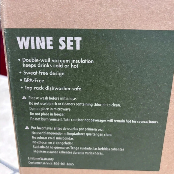 Ozark Trail 3 Piece Stainless Steel Wine Bottle & Wine Glasses Gift Set Picnic - Picture 3 of 4